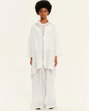 SOFT SHADOWS LONG SHIRT WITH 3/4 SLEEVES off white – Obrázok 3