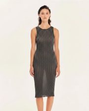 SPARKLING NIGHTS KNIT MIDI DRESS silver dark grey