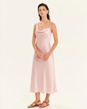 MAGICALITY COCKTAIL DRESS WITH DRAPED NECKLINE crystallized pink S – Obrázok 3
