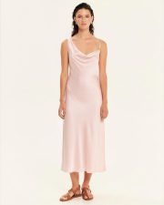 MAGICALITY COCKTAIL DRESS WITH DRAPED NECKLINE crystallized pink S