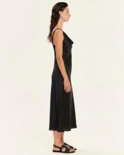 MAGICALITY COCKTAIL DRESS WITH DRAPED NECKLINE, black, size S - Image 4