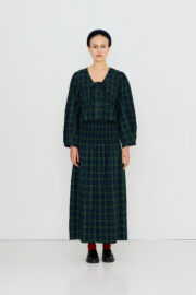 GREEN CHECK SMOCK SKIRT – Obrázok 2