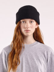Soft Wool Chunky Beanie Hat, Black - Image 2
