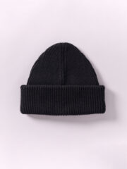 Soft Wool Chunky Beanie Hat, Black