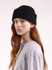 Soft Wool Chunky Beanie Hat, Black - Image 3