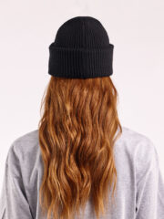 Soft Wool Chunky Beanie Hat, Black - Image 4