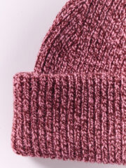 Soft Wool Chunky Beanie Hat, Burgundy/Pink Marl - Image 6