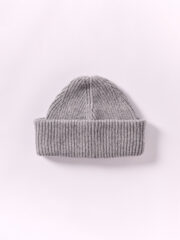 Soft Wool Chunky Beanie Hat, Flannel Grey