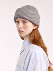Soft Wool Chunky Beanie Hat, Flannel Grey - Image 3