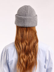 Soft Wool Chunky Beanie Hat, Flannel Grey - Image 4