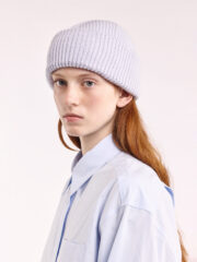 Soft Wool Chunky Beanie Hat, Pale Lavendar – Obrázok 3