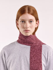 Mini Soft Wool Scarf, Burgundy/Pink Marl - Image 3