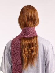 Mini Soft Wool Scarf, Burgundy/Pink Marl - Image 4