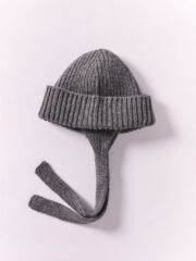 Wool Ear Flap Hat, Dark Grey - Image 6
