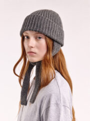 Wool Ear Flap Hat, Dark Grey - Image 2