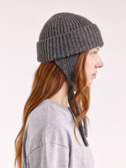 Wool Ear Flap Hat, Dark Grey - Image 3