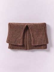 Wool Folded Neck Warmer, Brown