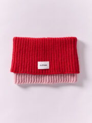 Wool Folded Neck Warmer, Red/Rose – Obrázok 6