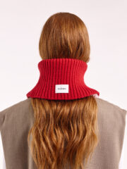 Wool Folded Neck Warmer, Red/Rose – Obrázok 5