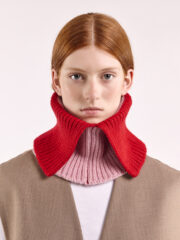 Wool Folded Neck Warmer, Red/Rose – Obrázok 2