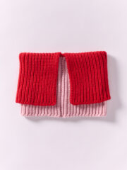 Wool Folded Neck Warmer, Red/Rose