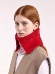 Wool Folded Neck Warmer, Red/Rose – Obrázok 4
