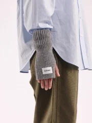 Soft Wool Fingerless Gloves, Flannel Grey – Obrázok 2