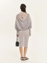 SPARKLING STAPLES KNIT BOLERO silver ninemia grey – Obrázok 5