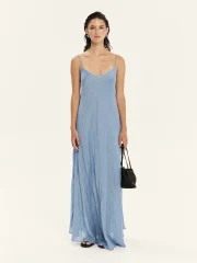 SOFT SHADOWS LONG DRESS WITH STRAP horizon ciel