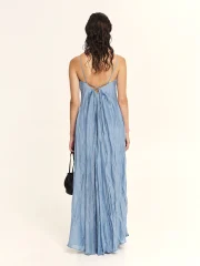 SOFT SHADOWS LONG DRESS WITH STRAP horizon ciel – Obrázok 4