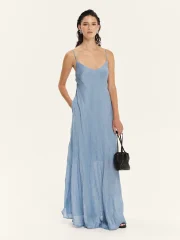 SOFT SHADOWS LONG DRESS WITH STRAP horizon ciel – Obrázok 2