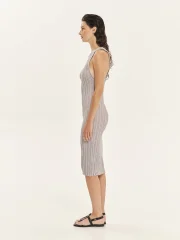 SPARKLING NIGHTS KNIT MIDI DRESS silver ninemia grey S – Obrázok 3
