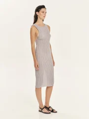 SPARKLING NIGHTS KNIT MIDI DRESS silver ninemia grey S – Obrázok 2