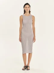SPARKLING NIGHTS KNIT MIDI DRESS silver ninemia grey S