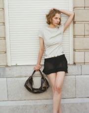 Slouchy Shoulder Bag - crushed patent coffee – Obrázok 6