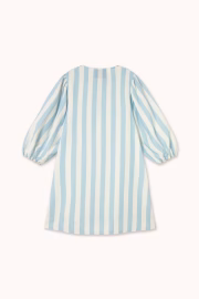 Wide-Striped Dress with Puff Sleeves - Image 3