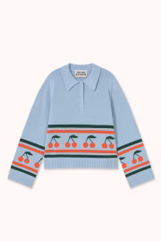 Chloe Cherries Polo Sweater