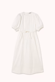 Puff-Sleeve Midi Dress