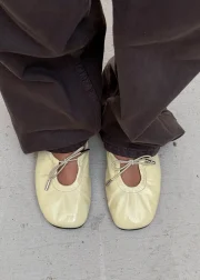 Rosalind Patent Vanilla Leather Ballet Flats - Image 3