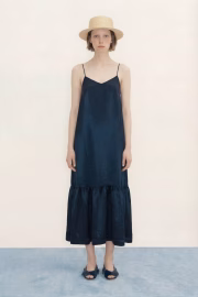 Ruffle dress, navy - Image 2