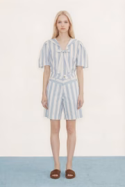 Striped Bermuda shorts, pretty blue - Image 2